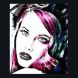 Poster Porträtt NFT Pop Art<br><div class="desc">Poster Porträtt NFT Pop Art, illustration d'un porträtt féminin mode. Ses cheveux longs retenus par un ruban, ses yeux clairs et sa bouche pulpeuse, elle a tout d'une working girl. Ce porträtt est réalisé avec la technique du NFT et retravaillé inspiration Pop Art. Design unique et original, disonible sur plusieurs...</div>