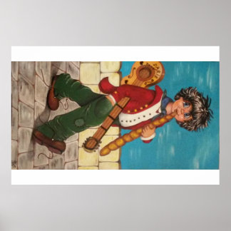 Poster. Poulbot à la guitare Poster