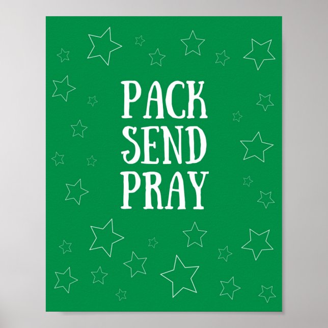 Poster Pray-Grönt för paketöverföring (Framsidan)