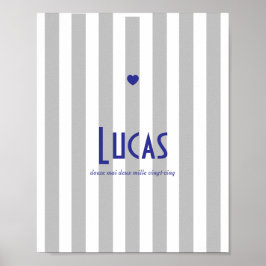 Poster prénom riviera gris