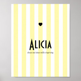 POster prénom riviera jaune