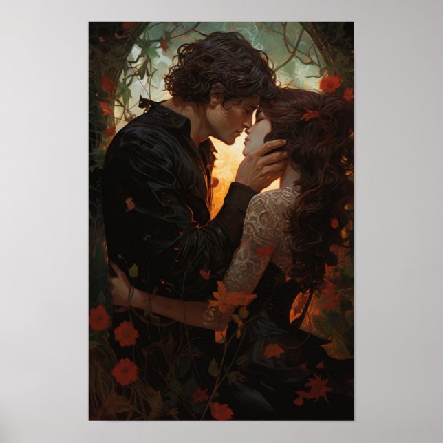 Poster - Prince Charming och Princess Kärlek Kiss (Framsidan)