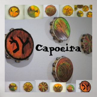 poster print capoeira tambourine pandeiro