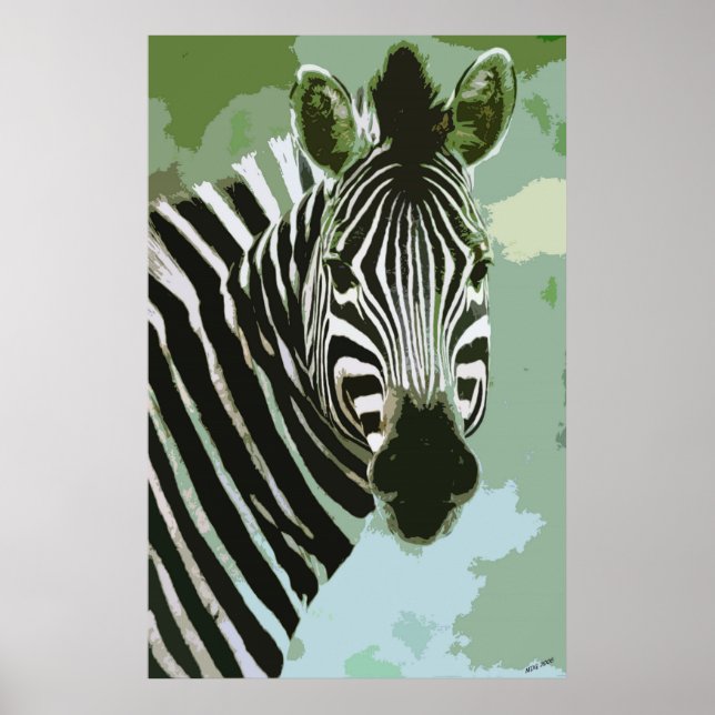 Poster Print för Zebra African Wildlife (Framsidan)