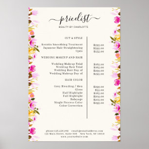 Poster Pris lista för blommigt