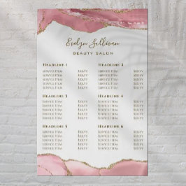 Poster Pris lista för rosa  agate