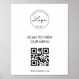 Poster Pris lista för Vit skanna mig QR-kod