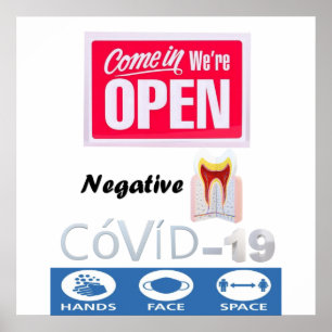 Poster projektionsyta för Covid 19 Dentist Open Si