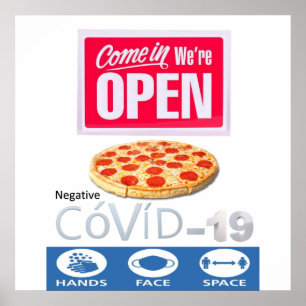 Poster projektionsyta för Covid 19 Pizzeria Store