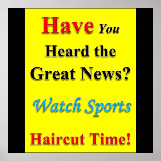 Poster projektionsyta för sporthårklippsförsäljnin (Framsidan)