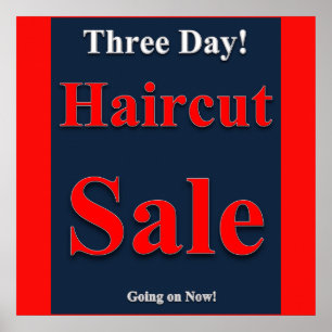 Poster projektionsyta med tre dagars Haircut Sale