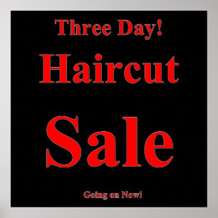 Poster projektionsyta med tre dagars Haircut Sale