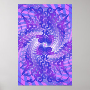 Poster: Psychedelic Lila Spiral: Vector Art Poster