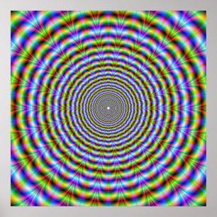Poster Psychedelic Neon Ripples
