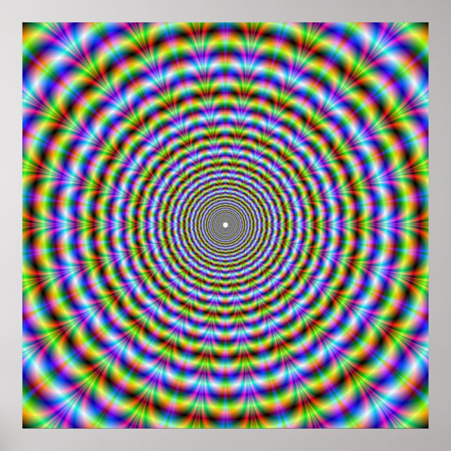 Poster Psychedelic Neon Ripples (Framsidan)
