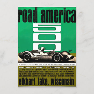 Poster ,Race America 500, Elkhart Lake Inbjudningar