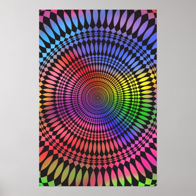 Poster: Rainbow Vertigo: Psychedelic-Abstrakt Poster (Framsidan)