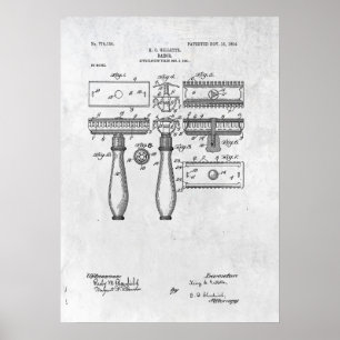 Poster Razor Patent Print 1904
