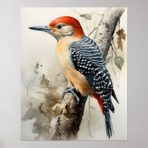 Poster Red Belllied Woodpecker Bird Art Print