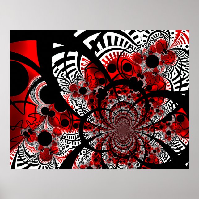Poster Red Ventra Twist Abstrakt Art (Framsidan)