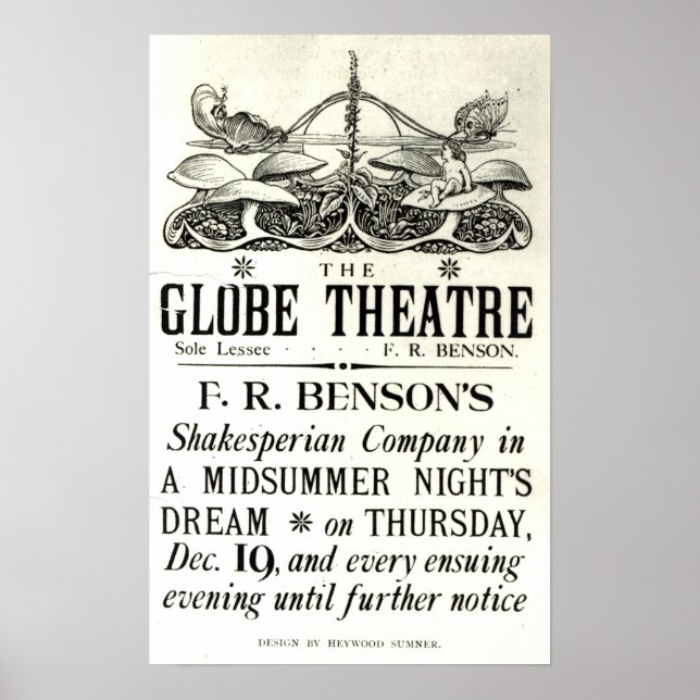 Poster reklam "A Midsommar Nattes Dream" (Framsidan)