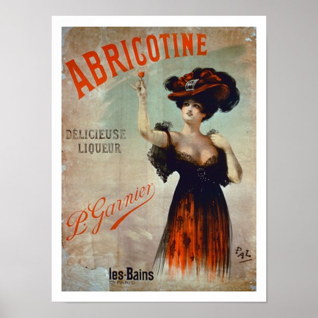 Poster reklam "Abricotine", gjord av P. Garnie (Framsidan)