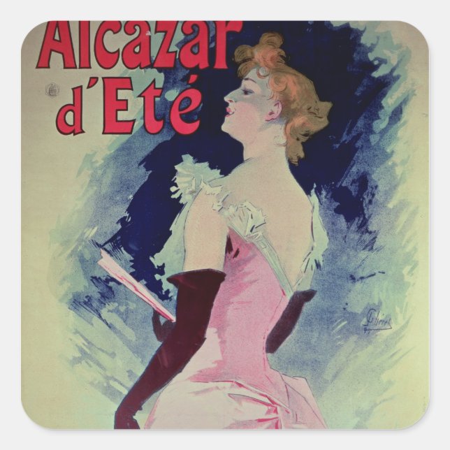 Poster reklam "Alcazar d'Ete" Fyrkantigt Klistermärke (Framsida)