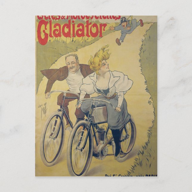 Poster reklam för cyklar i Gladiator Vykort (Framsida)