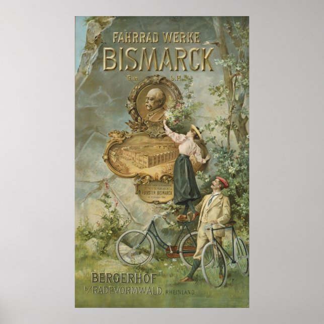 Poster reklam för Fahrrad Werke Bismarck (Framsidan)