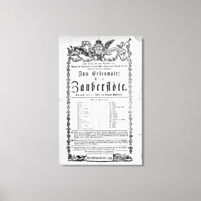 Poster reklam för "Magic Flute" Canvastryck (Framsida)