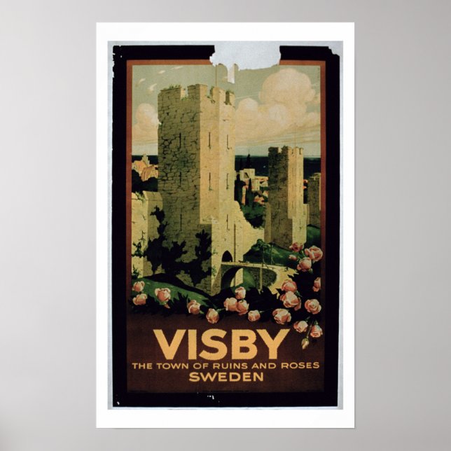 Poster reklam för staden Visby, Sverige (colo) (Framsidan)