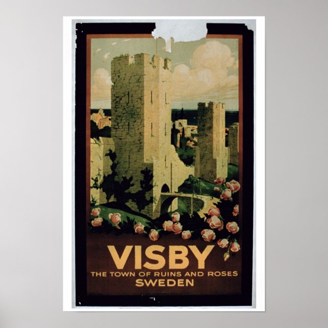 Poster reklam för staden Visby, Sverige (colo) (Framsidan)