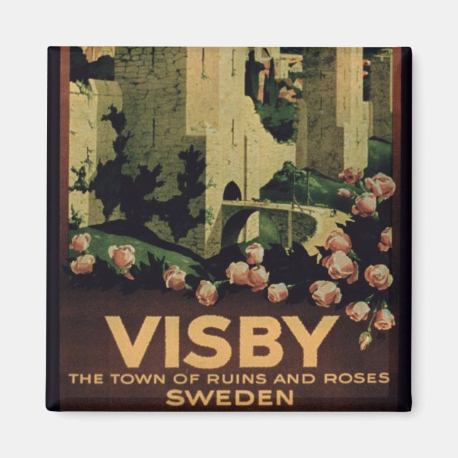 Poster reklam för staden Visby, Sverige (colo) Magnet (Framsidan)