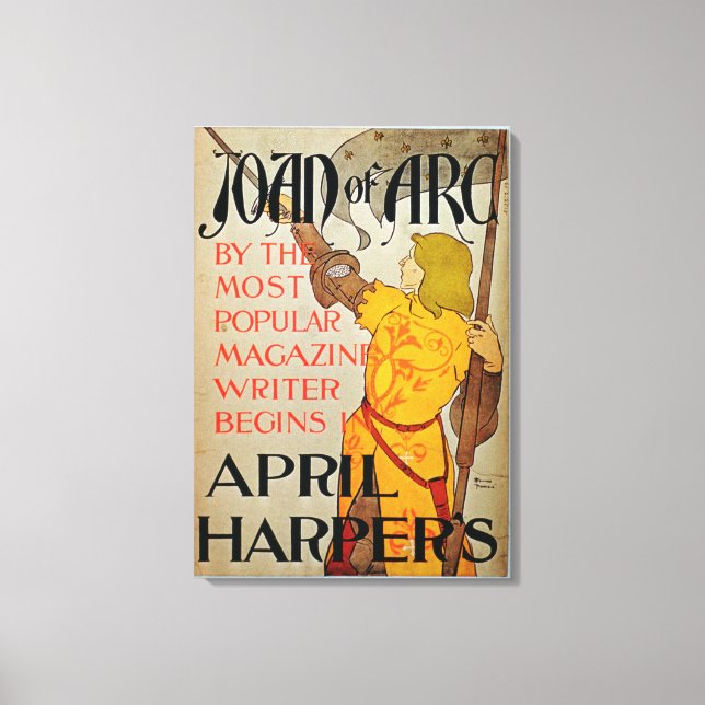 Poster reklam "Joan of Arc" i april Harper's Canvastryck (Framsida)
