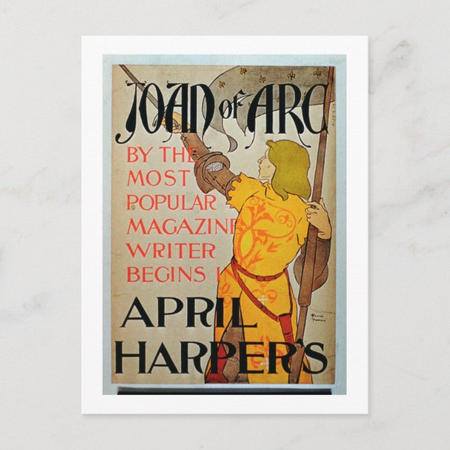 Poster reklam "Joan of Arc" i april Harper's Vykort (Framsida)