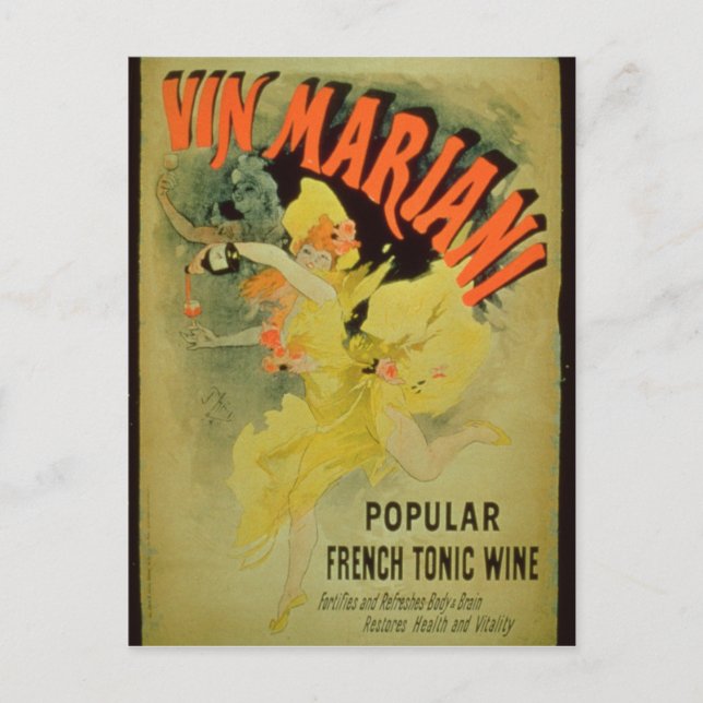 Poster reklam "Mariani Vin, Popular Fransk T Vykort (Framsida)