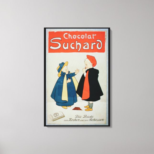 Poster reklam "Suchard Chocolate" (färg tänd) Canvastryck (Framsida)