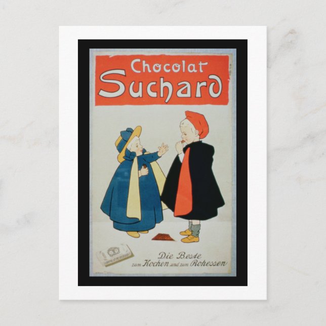 Poster reklam "Suchard Chocolate" (färg tänd) Vykort (Framsida)