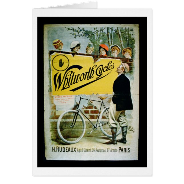 Poster reklam"Whitworth Cycles", Paris (colo) Hälsningskort (Framsidan)