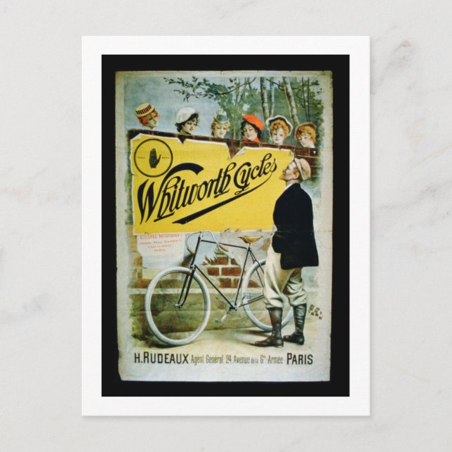 Poster reklam "Whitworth Cycles", Paris (colo) Vykort (Framsida)