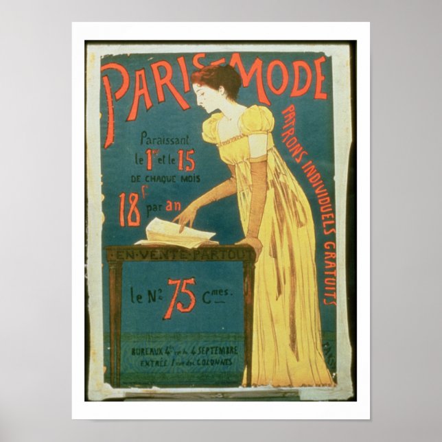 Poster reklamprenumerationer på "Paris Mode" M (Framsidan)