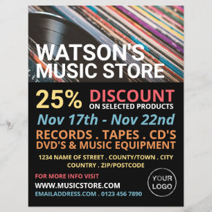 Poster, reklamutlösare för Music Store Reklamblad