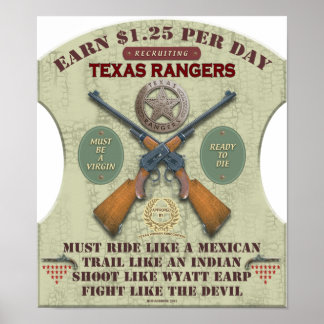 POSTER - REKRYTERING AV TEXAS-SKOGSVÄKTARE 1887
