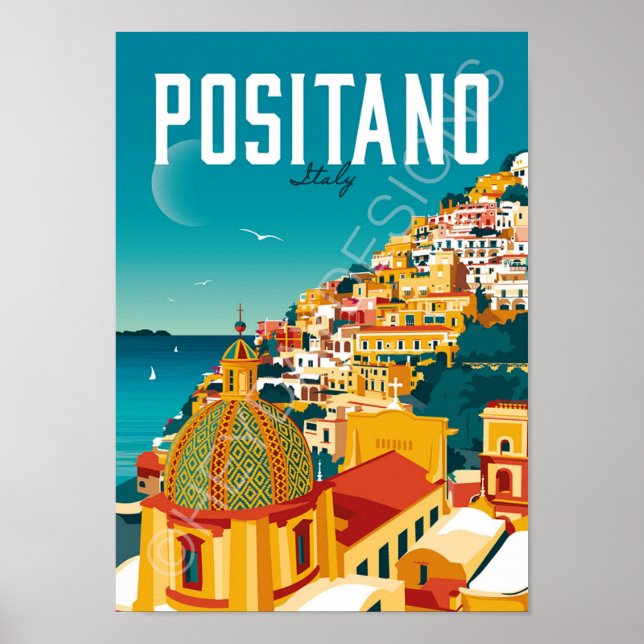Poster - Resa till ön Positano (Framsidan)