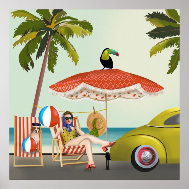 Poster Retro Beach (Framsidan)