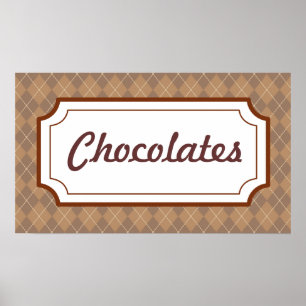 Poster Retro Chocolates-tecken