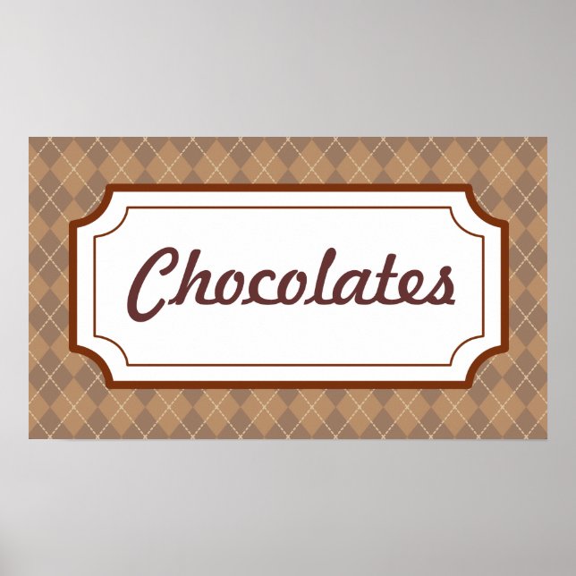 Poster Retro Chocolates-tecken (Framsidan)