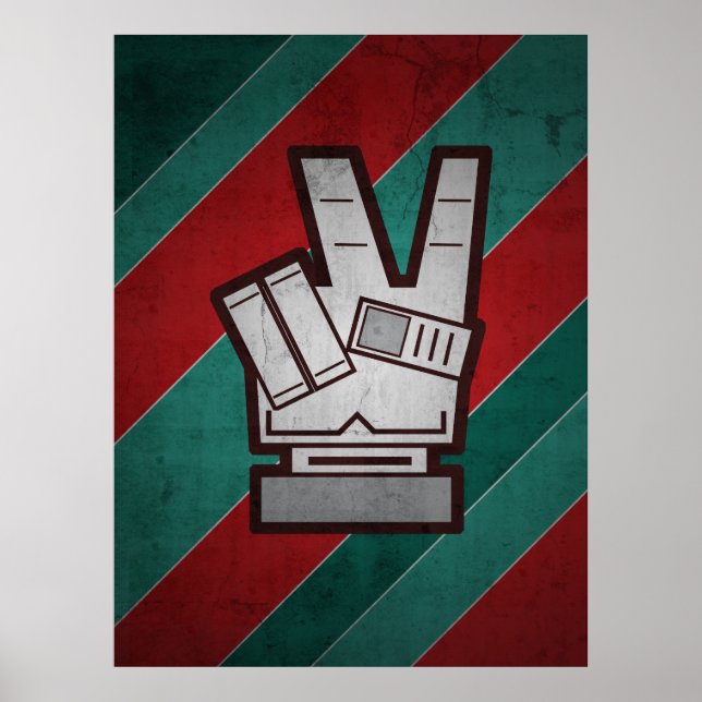 Poster Retro Grunge Peace Hand-signering (Framsidan)