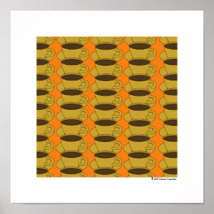 Poster Retro Kaffe koppar-popup