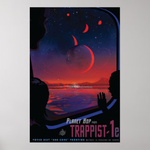 Poster Retro Space - Vyer Observera Trappist-1e.
